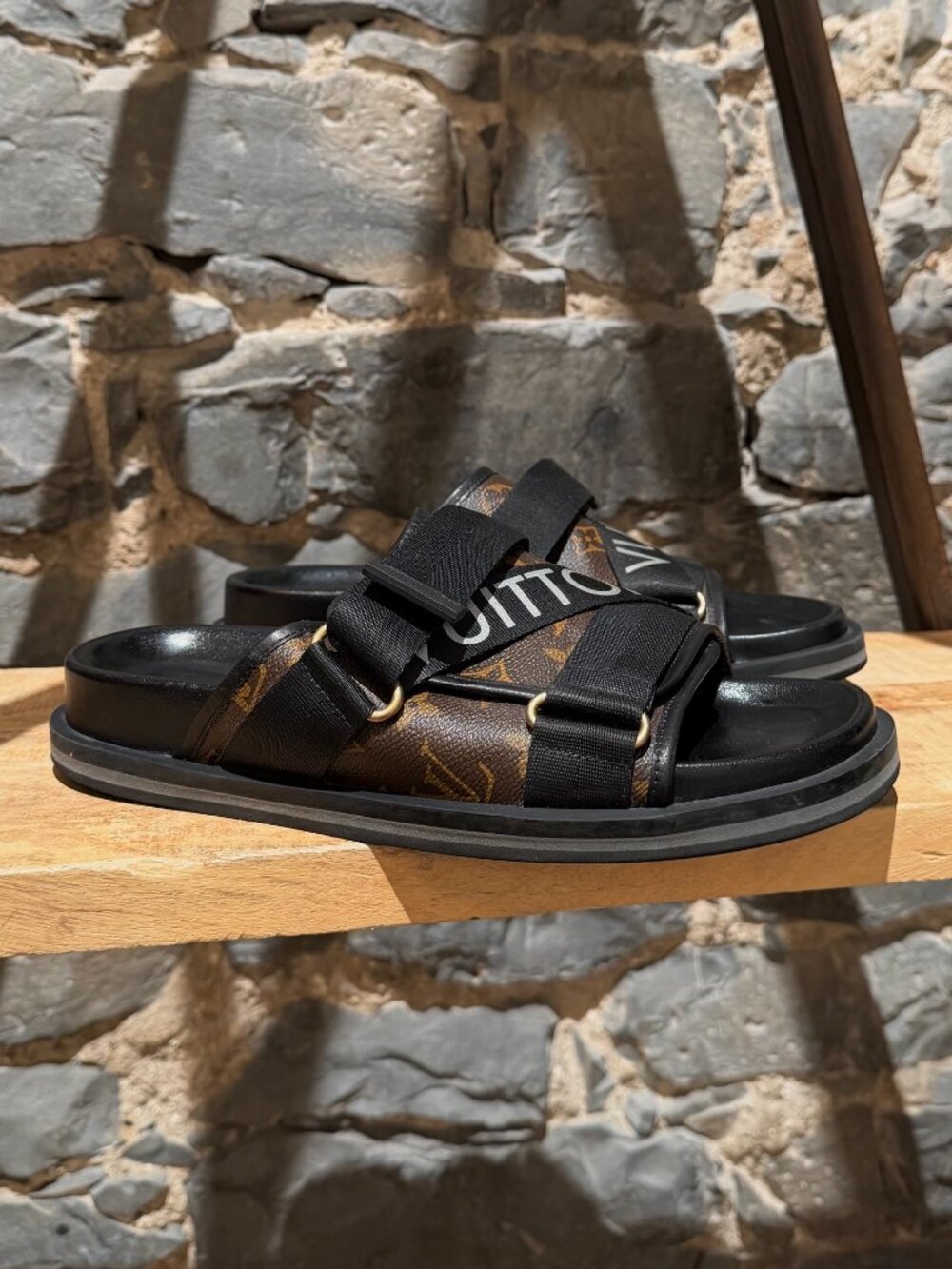Louis Vuitton Honolulu Monogram Nylon Logo Mule Sandals